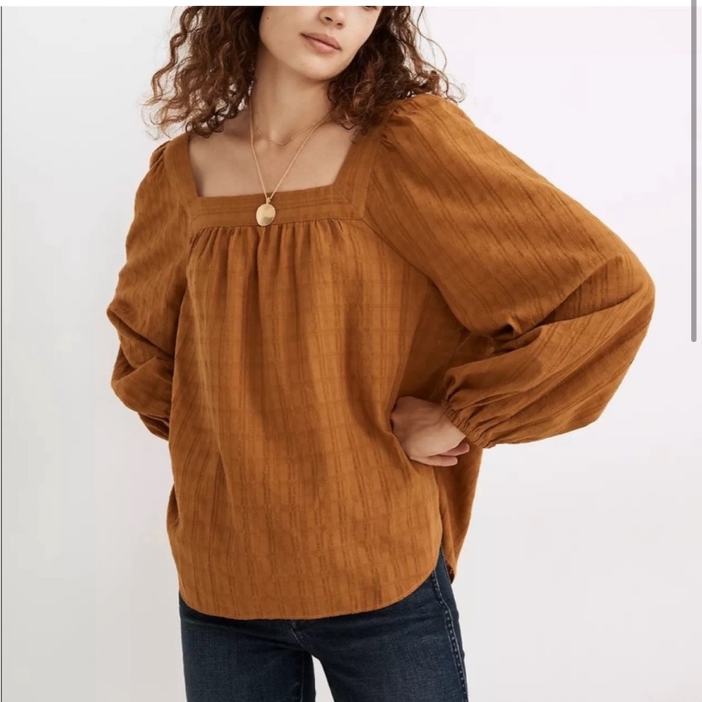 Madewell Square Neck Antique Gold Top